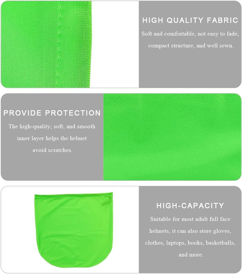 KVAEY Motorcycle Helmet Bag, Helmet Protection Drawstring Bag Made of Nylon Cloth, Large Capacity Helmet Storage Bag for Motorcycle Bicycle, Universal Motorcycle Accessories (Green) - Image 3